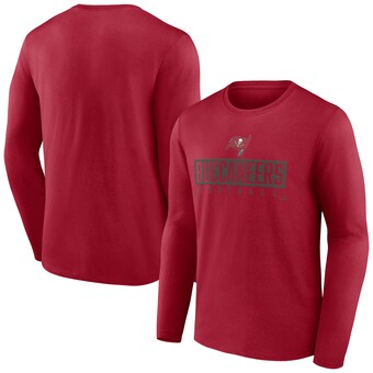 Men's Fanatics Red Tampa Bay Buccaneers Big & Tall Wordmark Long Sleeve T-Shirt