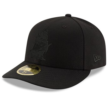 Men's Tampa Bay Buccaneers New Era Black Alternate Logo Black on Black Low Profile 59FIFTY II Fitted Hat