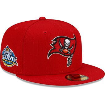 Men's Tampa Bay Buccaneers New Era Red Patch Up Super Bowl XXXVII 59FIFTY Fitted Hat