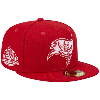 Men's Tampa Bay Buccaneers New Era Scarlet Super Bowl XXXVII Main Patch 59FIFTY Fitted Hat