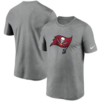 Men's Nike Heathered Pewter Tampa Bay Buccaneers Logo Essential Legend Performance T-Shirt