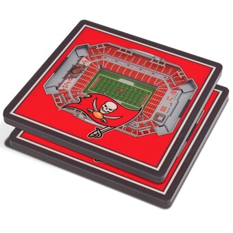 Red Tampa Bay Buccaneers 3D StadiumViews Coasters