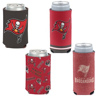 WinCraft Tampa Bay Buccaneers 4-Pack 12oz. Can & Slim Can Cooler Set