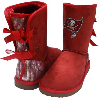 Women's Tampa Bay Buccaneers Cuce Team Colored Faux Suede Crystal Back Boots