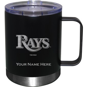 Tampa Bay Rays Black 12oz. Personalized Stainless Steel Lowball with Handle