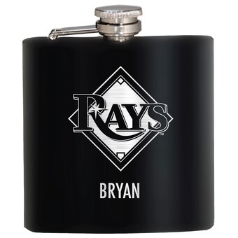 Tampa Bay Rays Black 6oz. Personalized Stealth Hip Flask