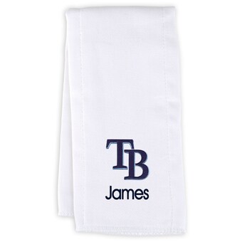 Infant Tampa Bay Rays White Personalized Burp Cloth