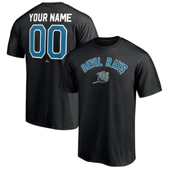 Men's Tampa Bay Rays Black Cooperstown Winning Streak Personalized Name & Number T-Shirt