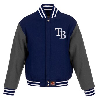 Men's Tampa Bay Rays JH Design Navy/Gray Big & Tall All-Wool Jacket with Embroidered Front Logo