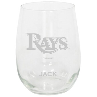 Tampa Bay Rays 15oz. Personalized Stemless Etched Glass Tumbler