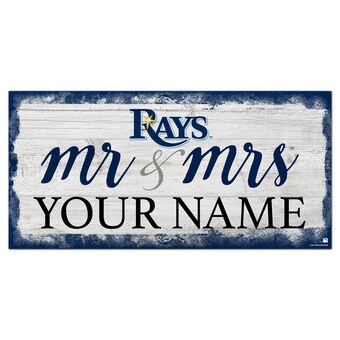 Tampa Bay Rays 6" x 12" Personalized Mr. & Mrs. Script Sign