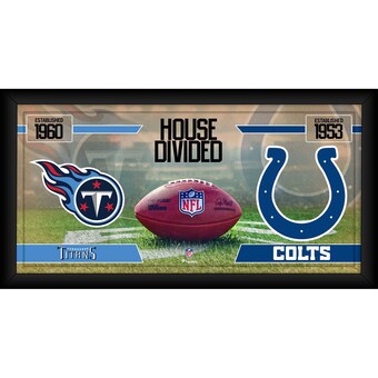 Tennessee Titans vs. Indianapolis Colts Fanatics Authentic Framed 10" x 20" House Divided Football Collage