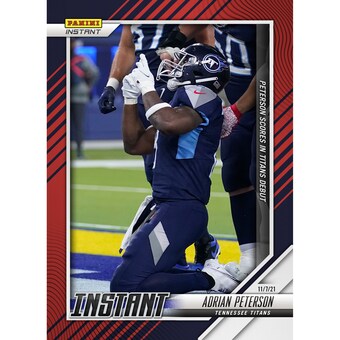Tennessee Titans Adrian Peterson Fanatics Exclusive Parallel Panini Instant NFL Week 9 Scores in Titans Debut Single Trading Card - Limited Edition of 99