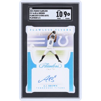 A.J. Brown Tennessee Titans Autographed 2021 Panini Flawless Flawless Finishes Platinum #FLY-AJB #1/1 SGC Authenticated 9/10 Card