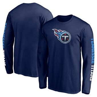 Men's Tennessee Titans Fanatics Navy Front Runner Long Sleeve T-Shirt