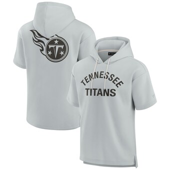 Unisex Tennessee Titans Fanatics Gray Elements Super Soft Fleece Short Sleeve Pullover Hoodie