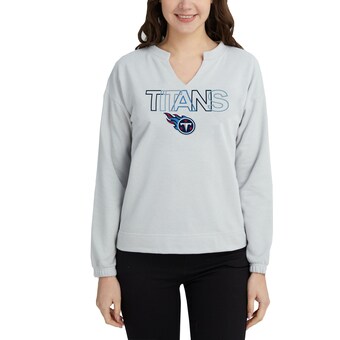 Women's Tennessee Titans Concepts Sport Gray Sunray Notch Neck Long Sleeve T-Shirt