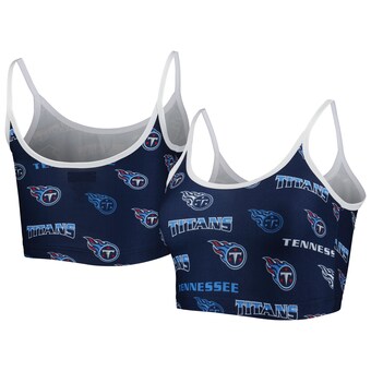 Women's Tennessee Titans Concepts Sport  Navy Breakthrough Allover Knit Lounge Bralette