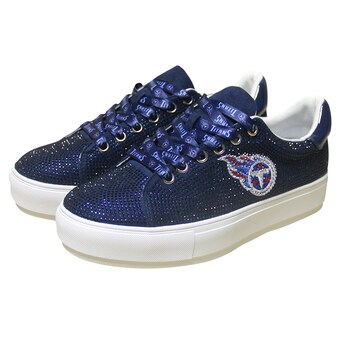 Women's Tennessee Titans Cuce Navy Team Color Crystal Sneakers