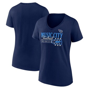 Women's Tennessee Titans Fanatics Navy Hometown Defensive Stand V-Neck T-Shirt