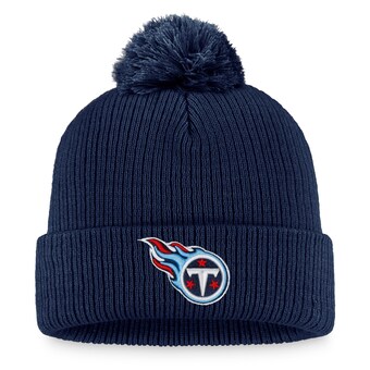 Women's Tennessee Titans Fanatics Navy Logo Cuffed Knit Hat with Pom