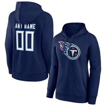 Women's Tennessee Titans Fanatics Navy Personalized Team Authentic Pullover Hoodie