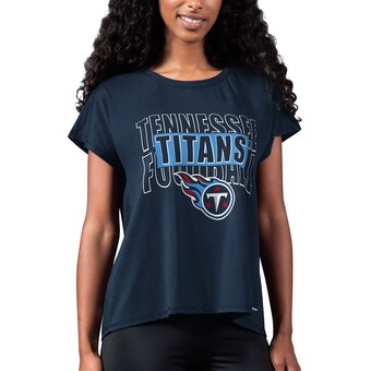 Women's Tennessee Titans MSX by Michael Strahan Navy Abigail Back Slit T-Shirt