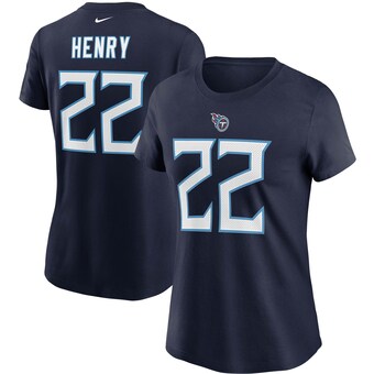 Women's Tennessee Titans Derrick Henry Nike Navy Player Name & Number T-Shirt