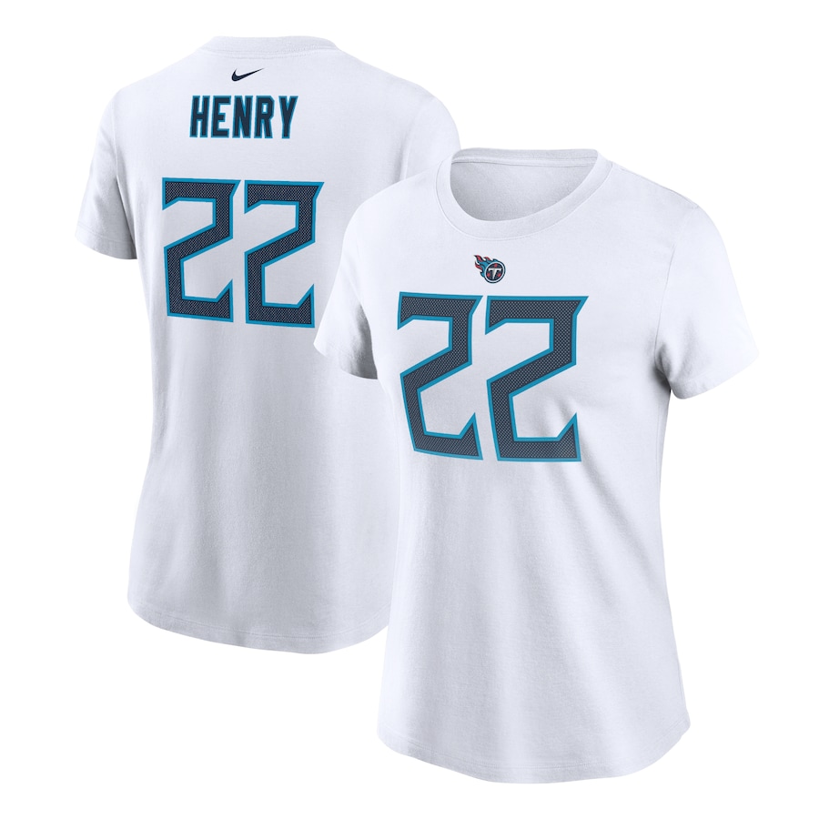 Women's Tennessee Titans Derrick Henry Nike White Player Name & Number T-Shirt