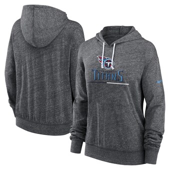 Women's Tennessee Titans Nike Heather Charcoal Team Spirit Gym Vintage Lightweight Hooded Top