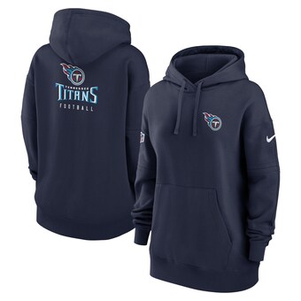 Women's Tennessee Titans Nike Navy 2023 Sideline Club Fleece Pullover Hoodie