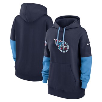 Women's Tennessee Titans Nike Navy 2024 Sideline Essential Fleece Pullover Hoodie