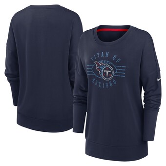 Women's Tennessee Titans Nike Navy Rewind Playback Icon Performance Pullover Sweatshirt