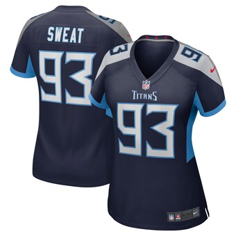 Women's Tennessee Titans T'Vondre Sweat Nike  Navy Team Game Jersey