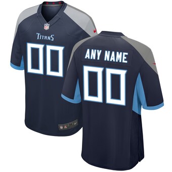 Youth Tennessee Titans Navy Nike Custom Game Jersey