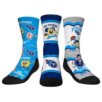 Youth Tennessee Titans Rock Em Socks NFL x Nickelodeon Spongebob Squarepants 3-Pack Crew Socks Set