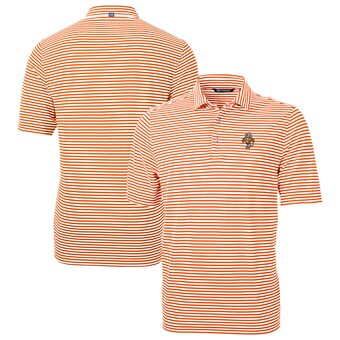  Tennessee Volunteers Cutter & Buck Vault DryTec Virtue Eco Pique Stripe Recycled Polo - Orange