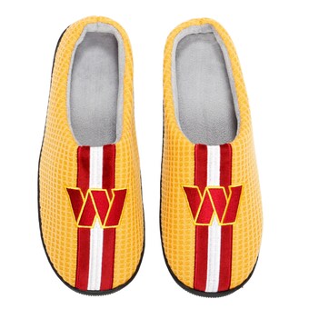 Men's Washington Commanders FOCO Gold Team Stripe Memory Foam Slide Slippers