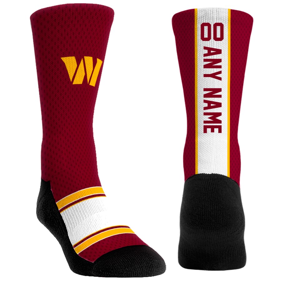 Youth Washington Commanders Rock Em Socks Custom Jersey Crew Socks