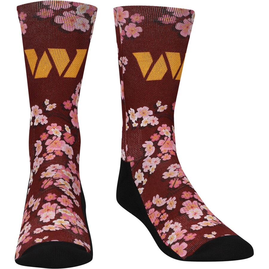 Youth Washington Commanders Rock Em Socks Localized Cherry Blossoms Crew Socks