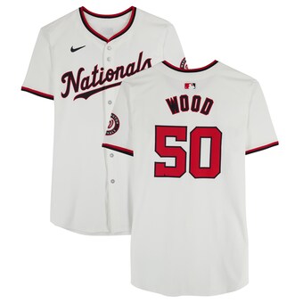 James Wood Washington Nationals Fanatics Authentic Player-Issued #50 White Jersey from the 2024 MLB Season