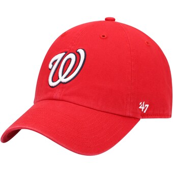 Men's Washington Nationals '47 Red Clean Up Adjustable Hat