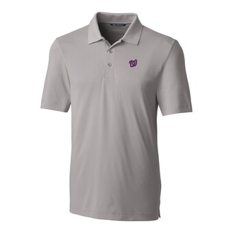 Men's Washington Nationals Cutter & Buck Gray Big & Tall Forge Stretch Polo