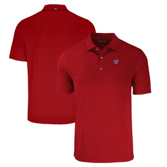 Men's Washington Nationals  Cutter & Buck Red Big & Tall Forge Eco Stretch Recycled Polo