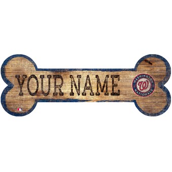 Washington Nationals 12" x 6" Personalized Dog Bone Sign