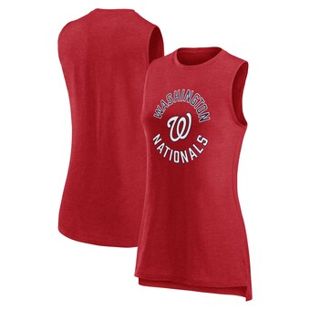 Women's Washington Nationals  Fanatics Heather Red What Goes Around Tank Top