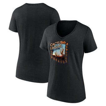 Women's Black 2024 MLB Spring Training Cactus League V-Neck T-Shirt