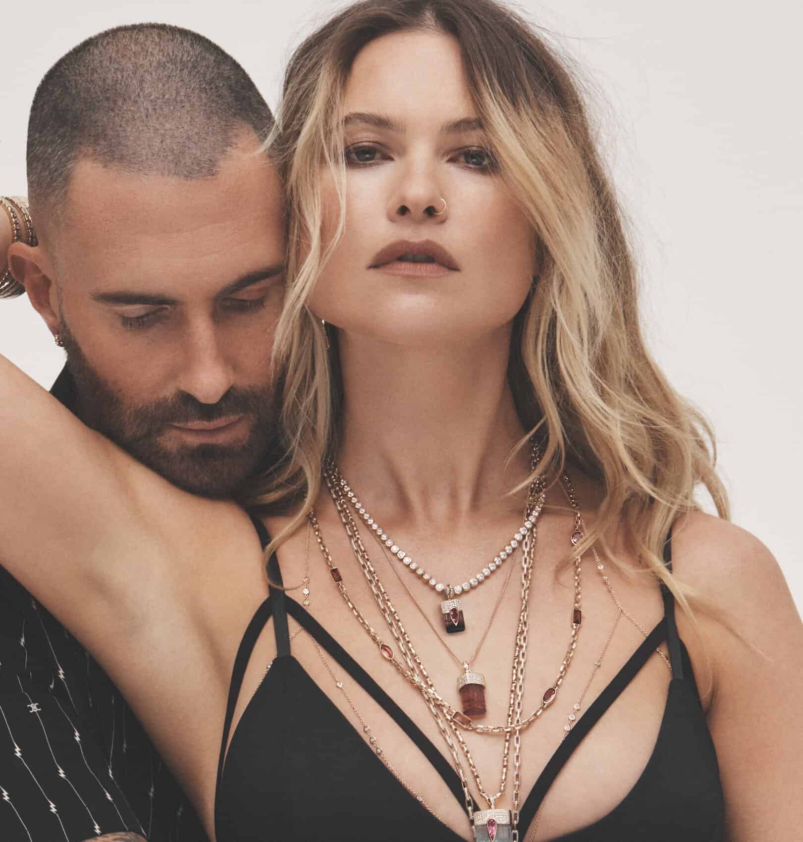 Jacquie Aiche, Behati Prinsloo, Adam Levine, jewelry, campaigns