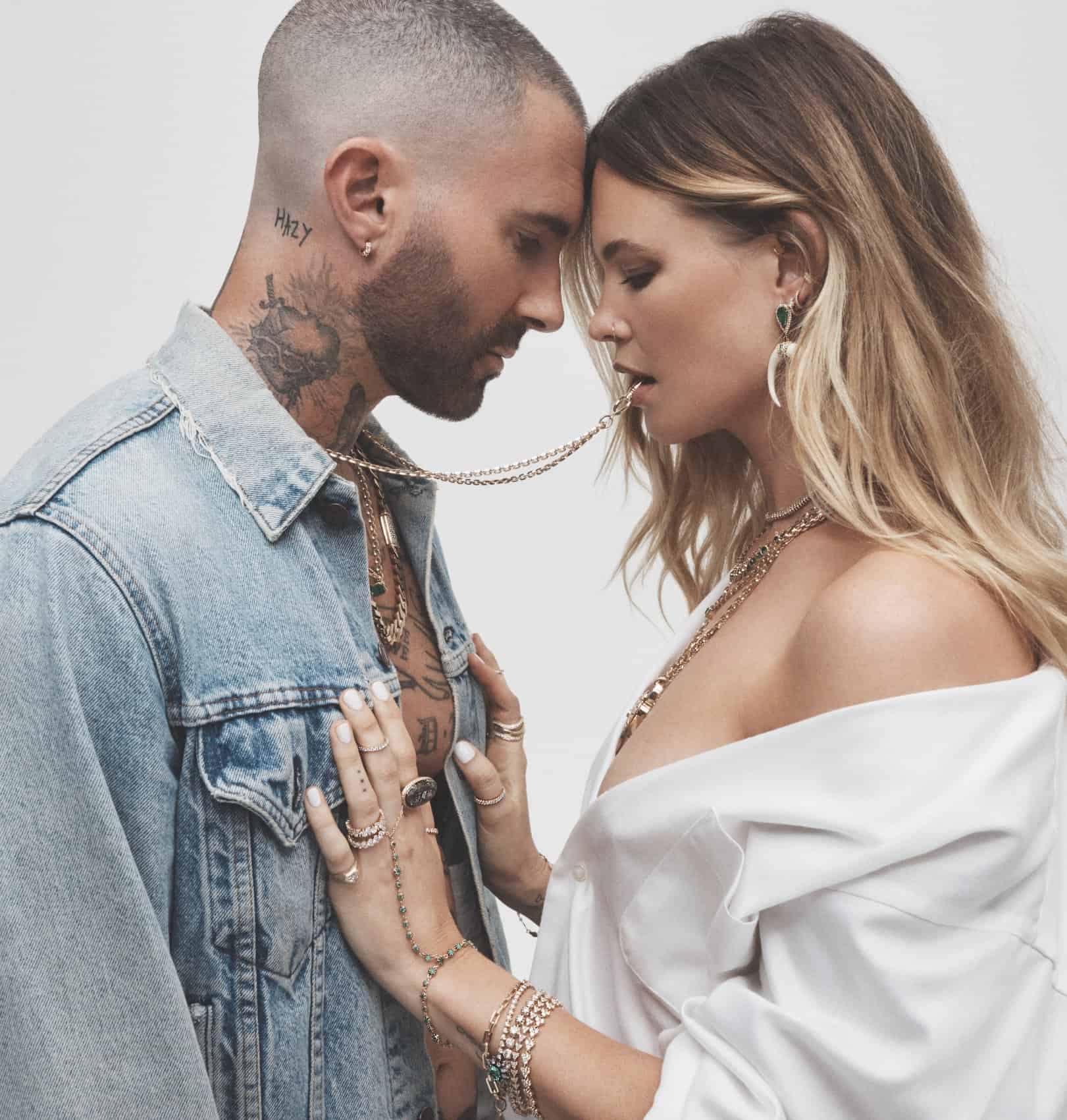 Jacquie Aiche, Behati Prinsloo, Adam Levine, jewelry, campaigns