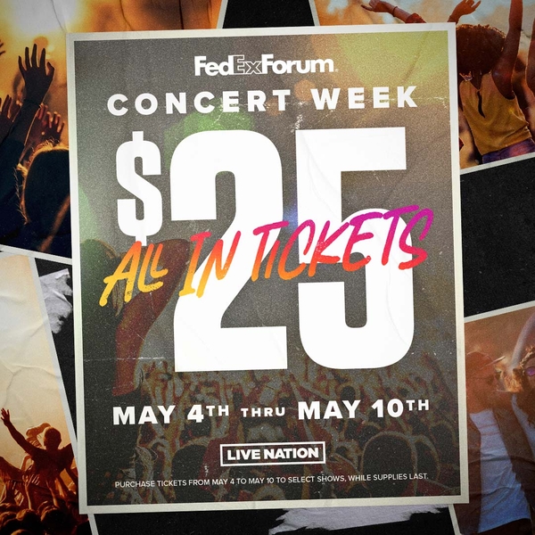 FedExForum participating in Live Nation’s annual Concert Week